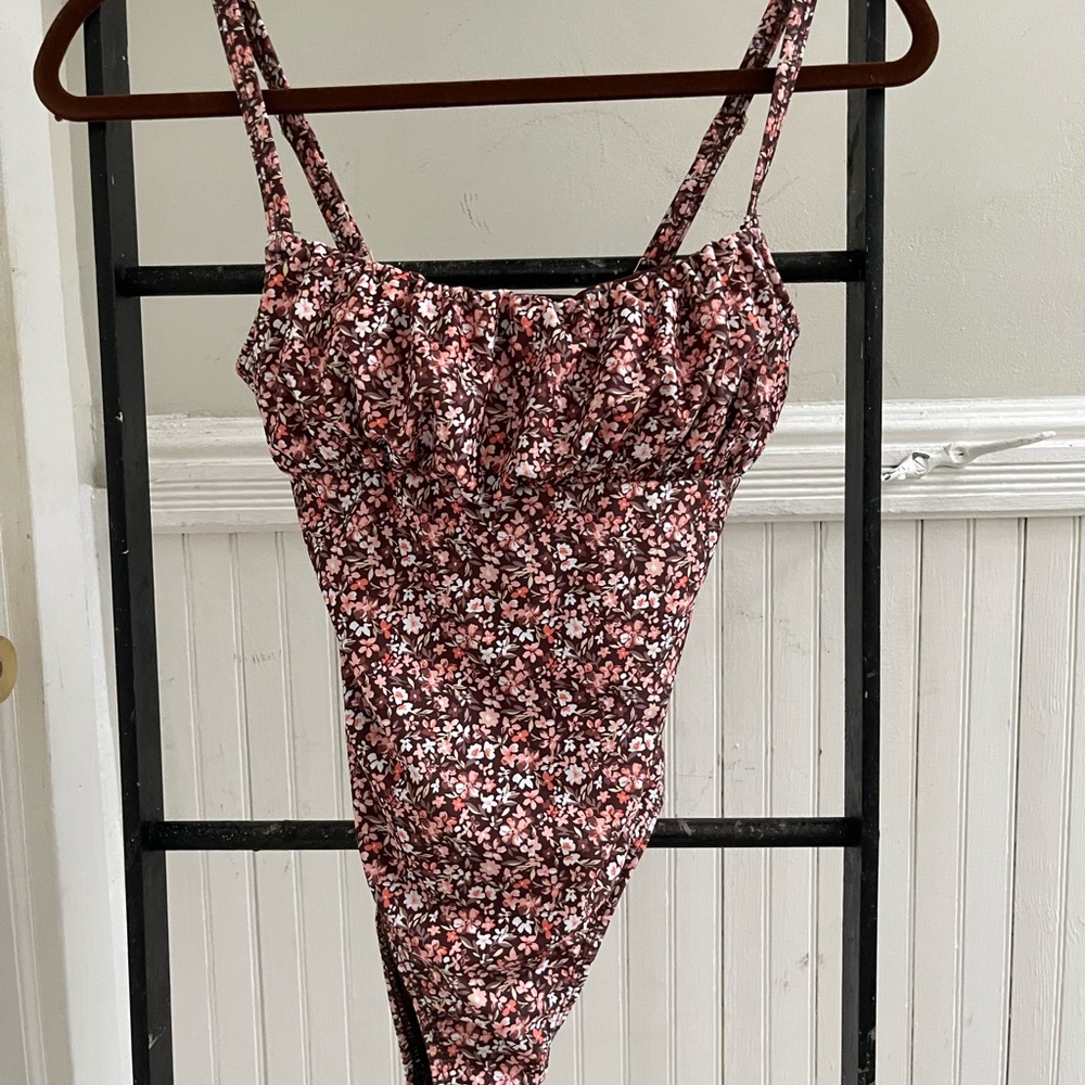 Refudge Swimwear floral one piece bathing suit.